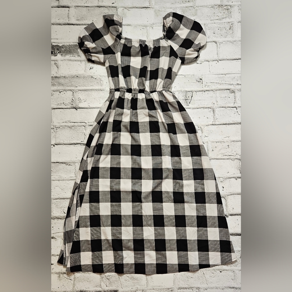 SHEIN Black and White Checker Midi Dress Size Small